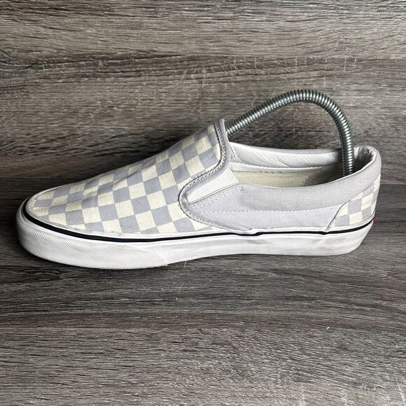Vans Gray and Cream Checkered Sneakers - Picture 4 of 9